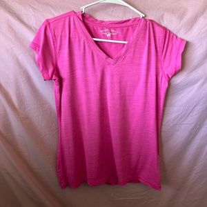 Bright pink athletic workout shirt v-neck Beverly Hills Polo Club